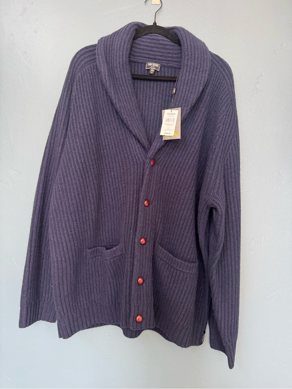 NWT! Todd Snyder Navy Ribbed Lambswool Cardigan Jacket